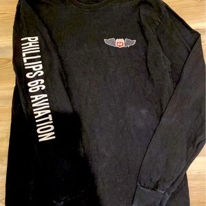 Mens vintage black long sleeve rout 66 shirt. By Hanes